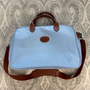 Longchamp Light Blue and Brown Shoulder Bag